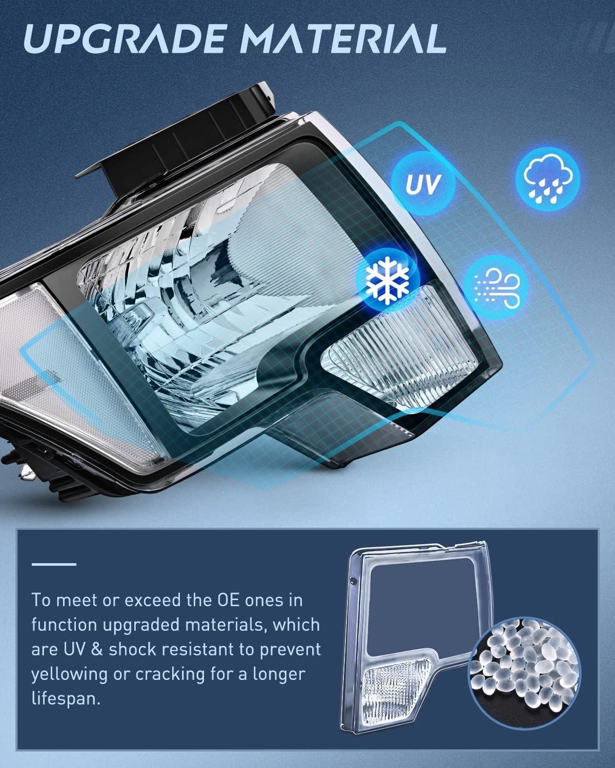 imageNilight Passenger Side Taillight Assembly for 2009 2010 2011 2012 2013 2014 Ford FF150 F150 Pickup Truck Right Rear Lamp Replacement OE Style Red Housing Tail lampBlack Housing  Clear Reflector