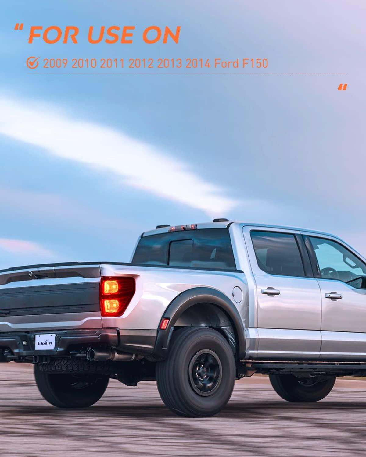 imageNilight Passenger Side Taillight Assembly for 2009 2010 2011 2012 2013 2014 Ford FF150 F150 Pickup Truck Right Rear Lamp Replacement OE Style Red Housing Tail lampBlackPassenger Side