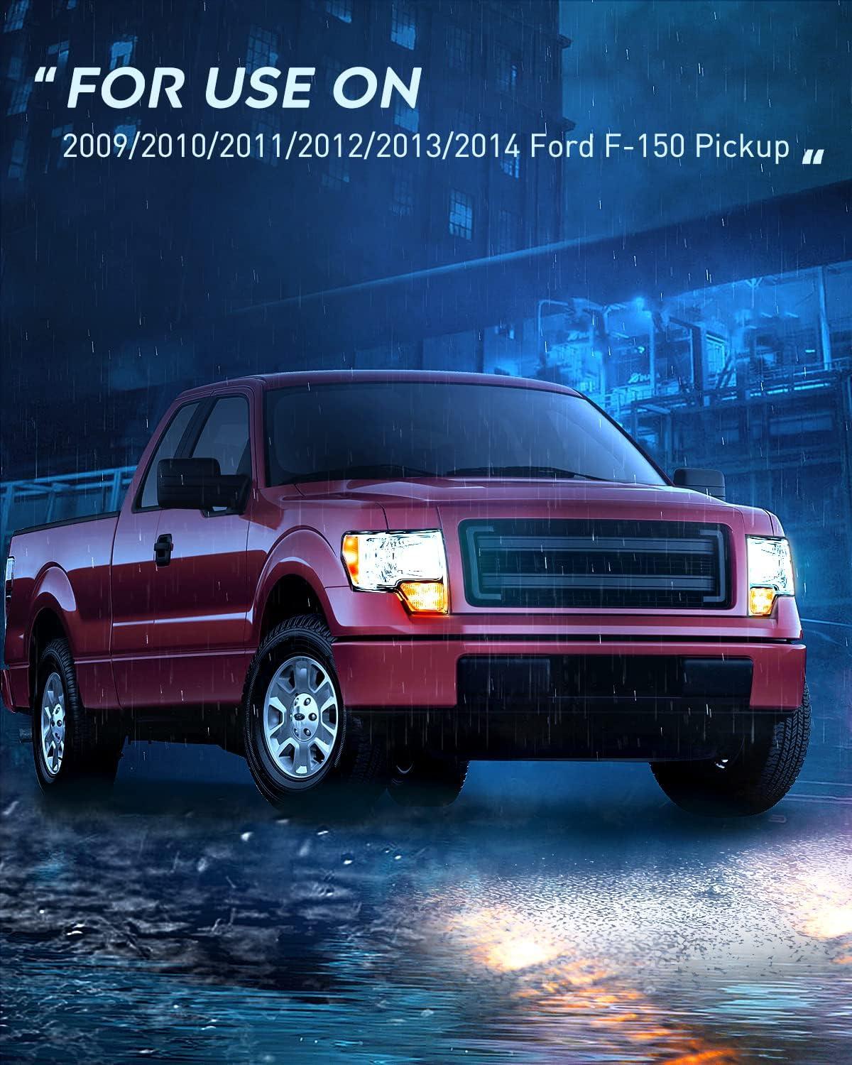 imageNilight Passenger Side Taillight Assembly for 2009 2010 2011 2012 2013 2014 Ford FF150 F150 Pickup Truck Right Rear Lamp Replacement OE Style Red Housing Tail lampChrome Housing  Amber Reflector