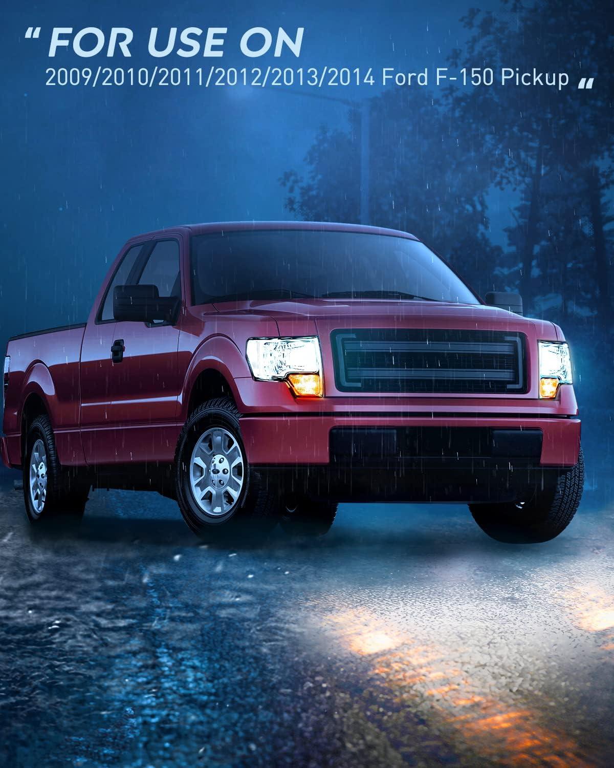 imageNilight Passenger Side Taillight Assembly for 2009 2010 2011 2012 2013 2014 Ford FF150 F150 Pickup Truck Right Rear Lamp Replacement OE Style Red Housing Tail lampChrome Housing Clear Reflector