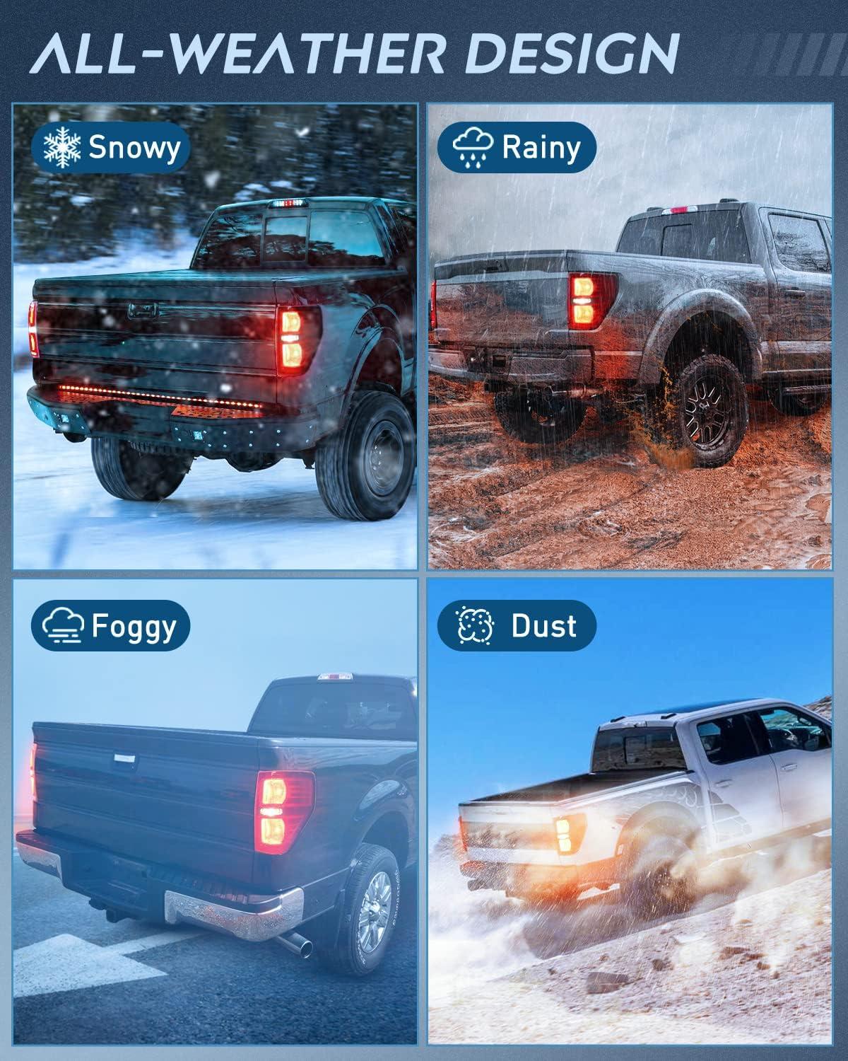 imageNilight Passenger Side Taillight Assembly for 2009 2010 2011 2012 2013 2014 Ford FF150 F150 Pickup Truck Right Rear Lamp Replacement OE Style Red Housing Tail lampBlackPassenger Side