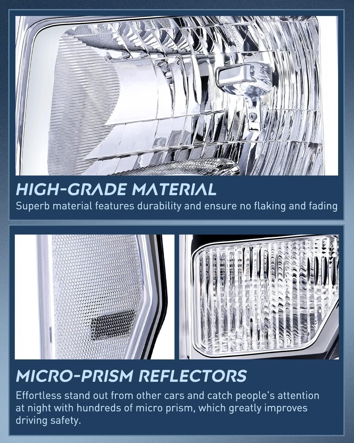 imageNilight Passenger Side Taillight Assembly for 2009 2010 2011 2012 2013 2014 Ford FF150 F150 Pickup Truck Right Rear Lamp Replacement OE Style Red Housing Tail lampChrome Housing Clear Reflector