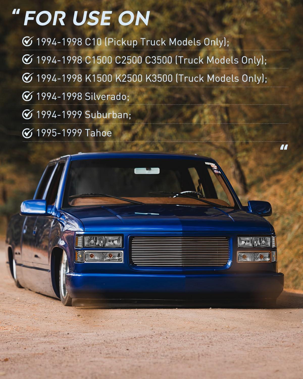 imageNilight Taillight Assembly Compatible with 1988 1989 1990 1991 1992 1993 1994 1995 1996 1997 1998 1999 Chevy GMC CK Suburban Blazer Tahoe Yukon 1999 2000 Silverado Sierra Cadillac EscaladeChrome Housing  Amber ReflectorSmoke Lens