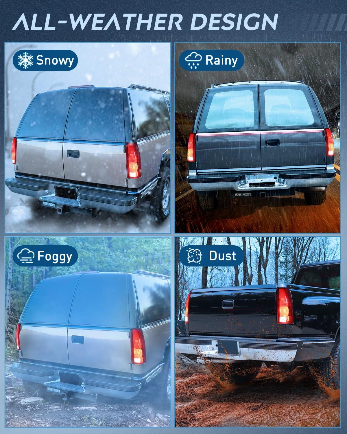 imageNilight Taillight Assembly Compatible with 1988 1989 1990 1991 1992 1993 1994 1995 1996 1997 1998 1999 Chevy GMC CK Suburban Blazer Tahoe Yukon 1999 2000 Silverado Sierra Cadillac EscaladePair of Driver and Passenger Side