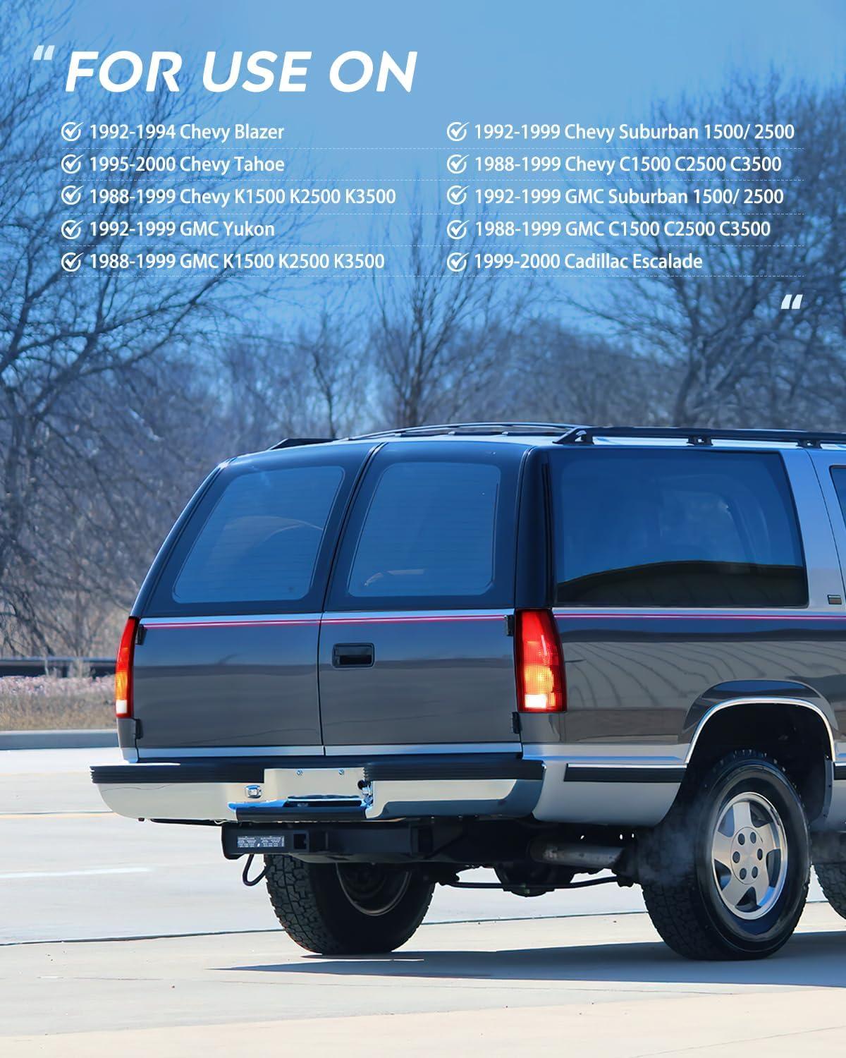 imageNilight Taillight Assembly Compatible with 1988 1989 1990 1991 1992 1993 1994 1995 1996 1997 1998 1999 Chevy GMC CK Suburban Blazer Tahoe Yukon 1999 2000 Silverado Sierra Cadillac EscaladeDark RedPair of Driver and Passenger Side