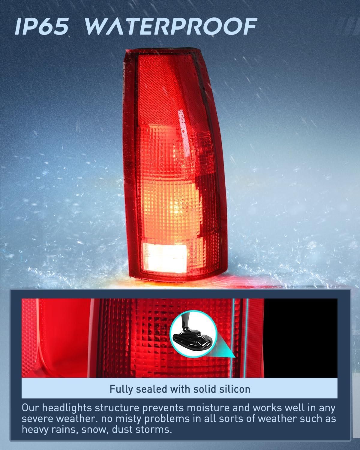 imageNilight Taillight Assembly Compatible with 1988 1989 1990 1991 1992 1993 1994 1995 1996 1997 1998 1999 Chevy GMC CK Suburban Blazer Tahoe Yukon 1999 2000 Silverado Sierra Cadillac EscaladePassenger Side