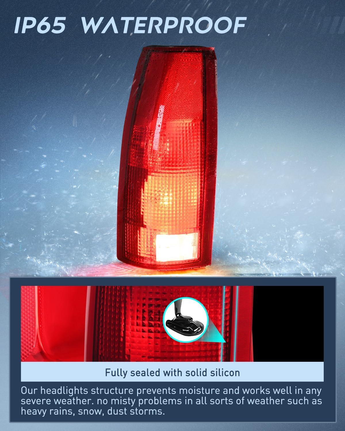 imageNilight Taillight Assembly Compatible with 1988 1989 1990 1991 1992 1993 1994 1995 1996 1997 1998 1999 Chevy GMC CK Suburban Blazer Tahoe Yukon 1999 2000 Silverado Sierra Cadillac EscaladeDriver Side