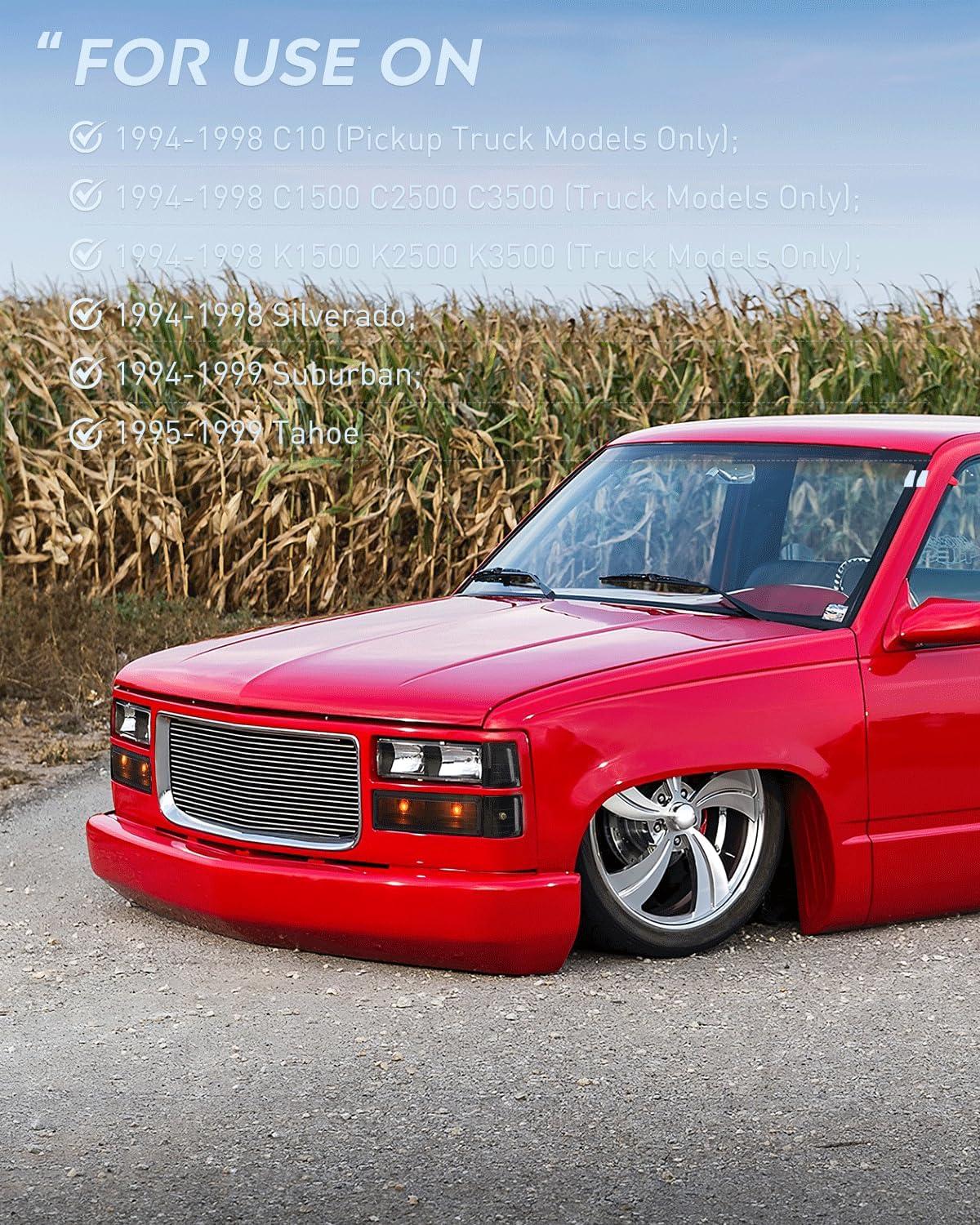 imageNilight Taillight Assembly Compatible with 1988 1989 1990 1991 1992 1993 1994 1995 1996 1997 1998 1999 Chevy GMC CK Suburban Blazer Tahoe Yukon 1999 2000 Silverado Sierra Cadillac EscaladeBlack Housing  Clear Reflector