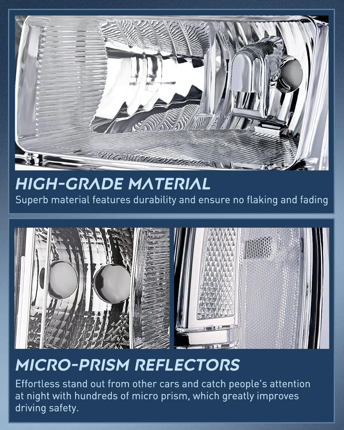 imageNilight Taillight Assembly Compatible with 2007 2008 2009 2010 2011 2012 2013 GMC Sierra 1500 2500HD 3500HD Rear Lamp Replacement OE Style Driver SideChrome Housing  Clear Reflector