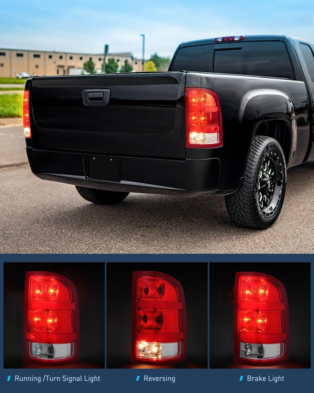 imageNilight Taillight Assembly Compatible with 2007 2008 2009 2010 2011 2012 2013 GMC Sierra 1500 2500HD 3500HD Rear Lamp Replacement OE Style Driver SidePassenger Side