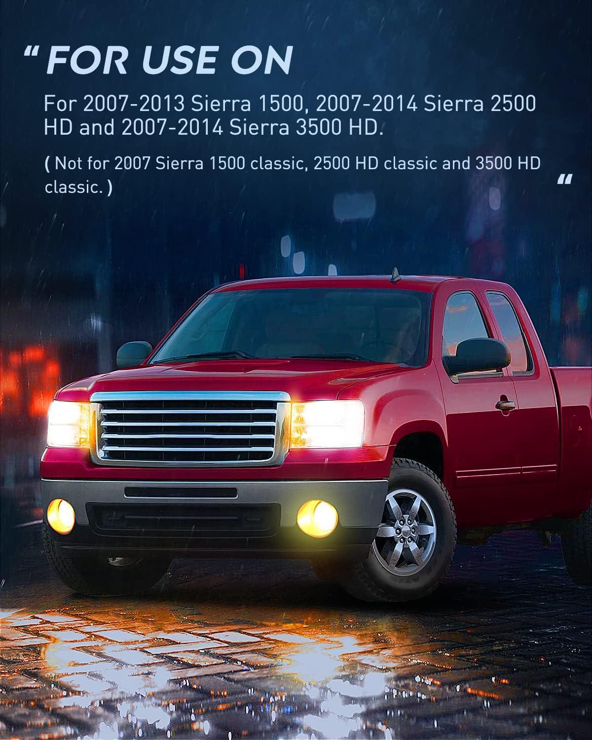 imageNilight Taillight Assembly Compatible with 2007 2008 2009 2010 2011 2012 2013 GMC Sierra 1500 2500HD 3500HD Rear Lamp Replacement OE Style Driver SideChrome Housing  Clear Reflector