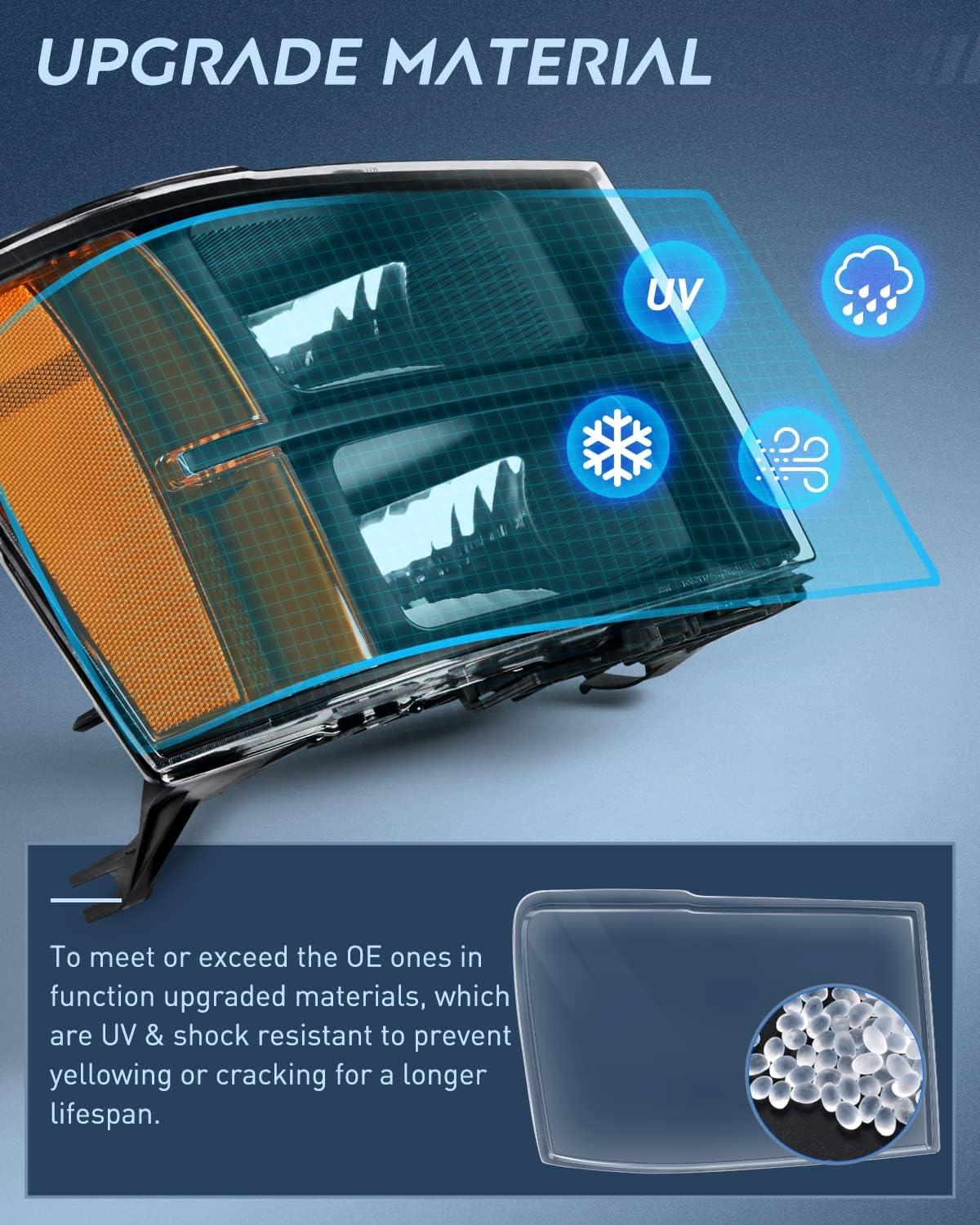 imageNilight Taillight Assembly Compatible with 2007 2008 2009 2010 2011 2012 2013 GMC Sierra 1500 2500HD 3500HD Rear Lamp Replacement OE Style Driver SideBlack Housing  Amber Reflector