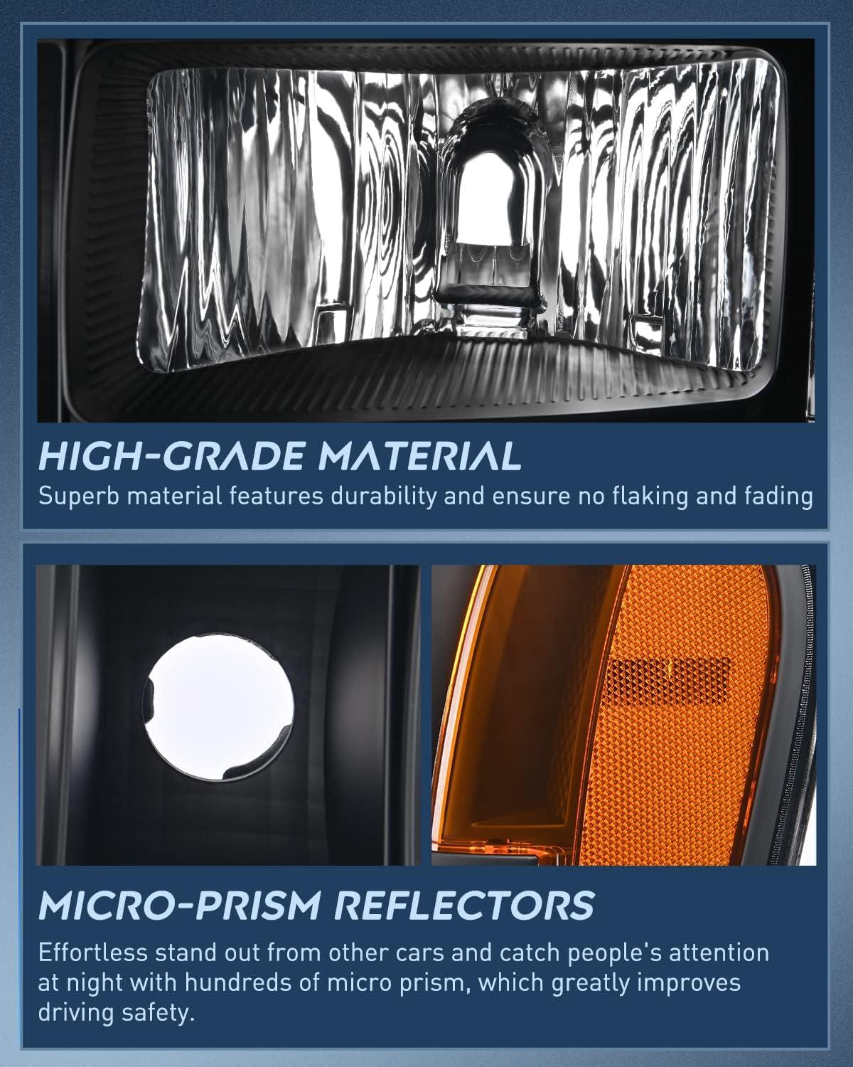 imageNilight Taillight Assembly Compatible with 2007 2008 2009 2010 2011 2012 2013 GMC Sierra 1500 2500HD 3500HD Rear Lamp Replacement OE Style Driver SideBlack Housing  Amber Reflector