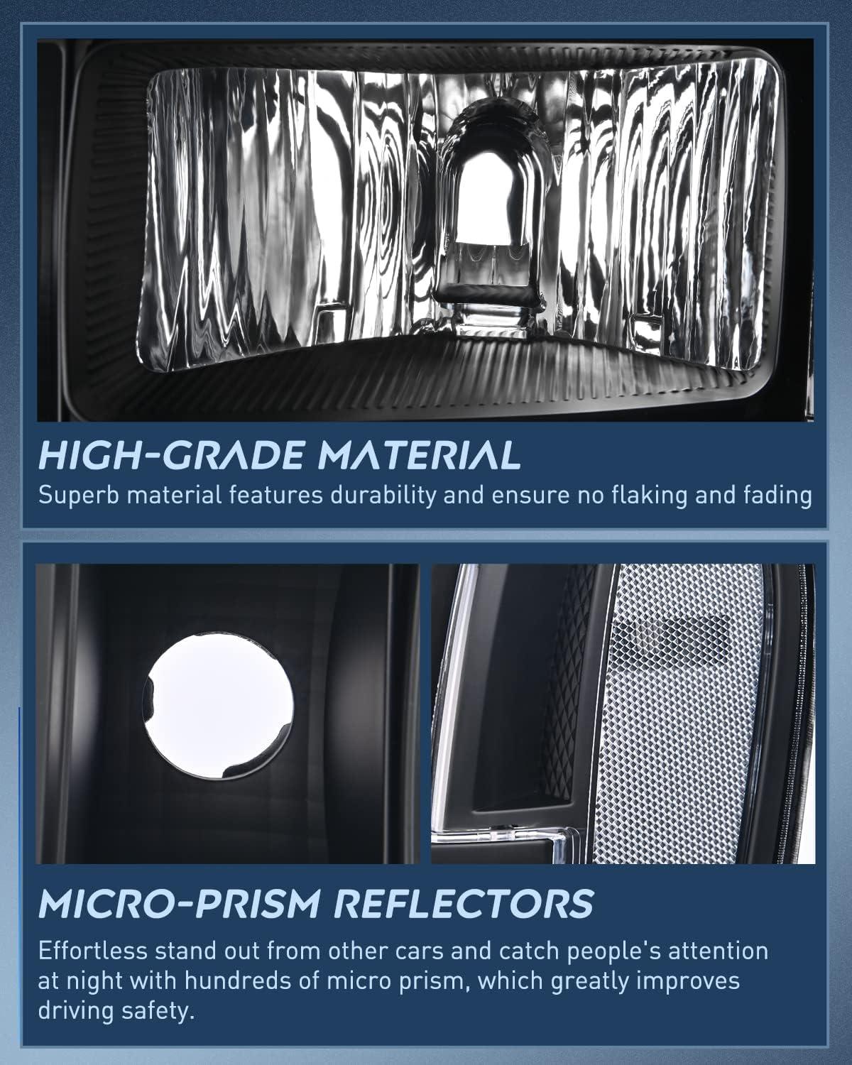 imageNilight Taillight Assembly Compatible with 2007 2008 2009 2010 2011 2012 2013 GMC Sierra 1500 2500HD 3500HD Rear Lamp Replacement OE Style Driver SideBlack Housing  Clear Reflector