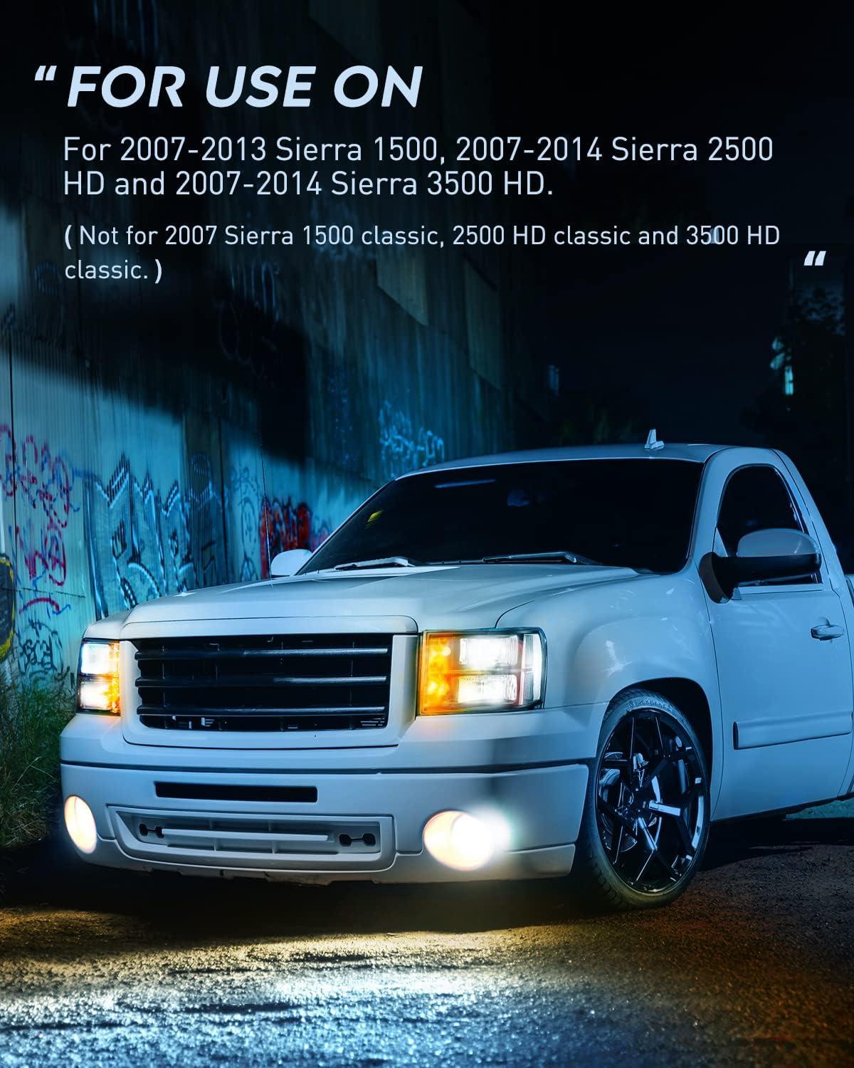 imageNilight Taillight Assembly Compatible with 2007 2008 2009 2010 2011 2012 2013 GMC Sierra 1500 2500HD 3500HD Rear Lamp Replacement OE Style Driver SideBlack Housing  Clear Reflector