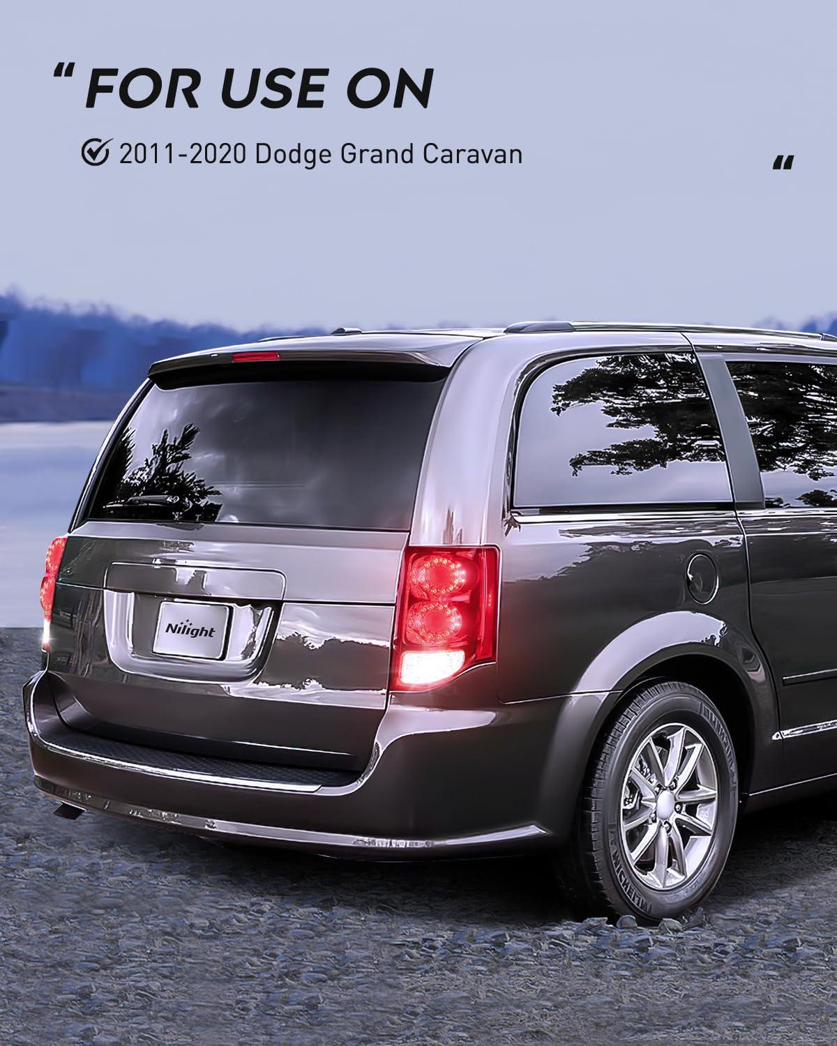 imageNilight Taillight Assembly Compatible with 2011 2012 2013 2014 2015 2016 2017 2018 2019 2020 Dodge Grand Caravan Rear Lamp Replacement OE Style Driver SidePassenger Side