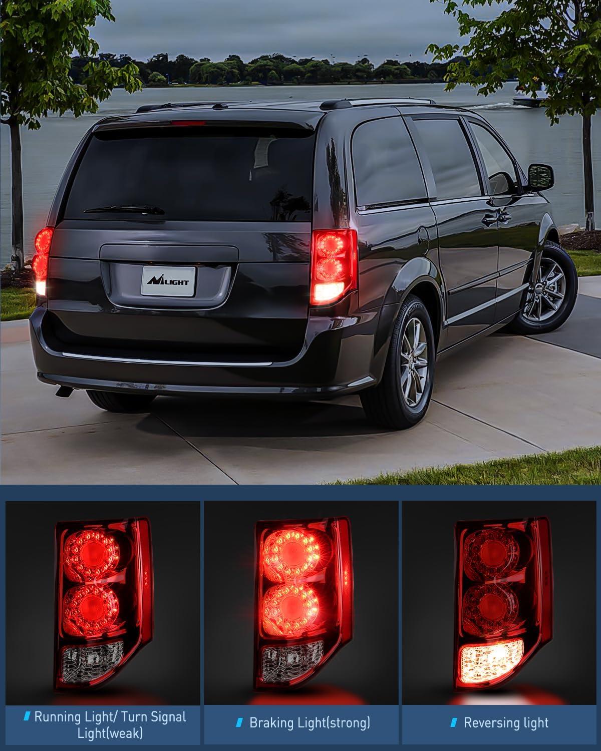 imageNilight Taillight Assembly Compatible with 2011 2012 2013 2014 2015 2016 2017 2018 2019 2020 Dodge Grand Caravan Rear Lamp Replacement OE Style Driver SidePassenger Side