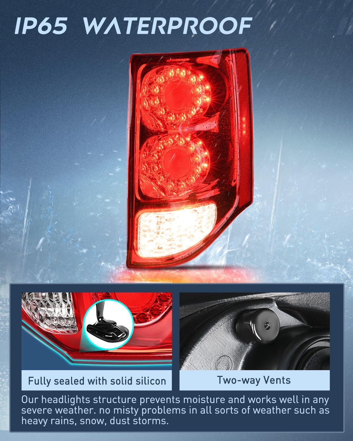 imageNilight Taillight Assembly Compatible with 2011 2012 2013 2014 2015 2016 2017 2018 2019 2020 Dodge Grand Caravan Rear Lamp Replacement OE Style Driver SidePassenger Side