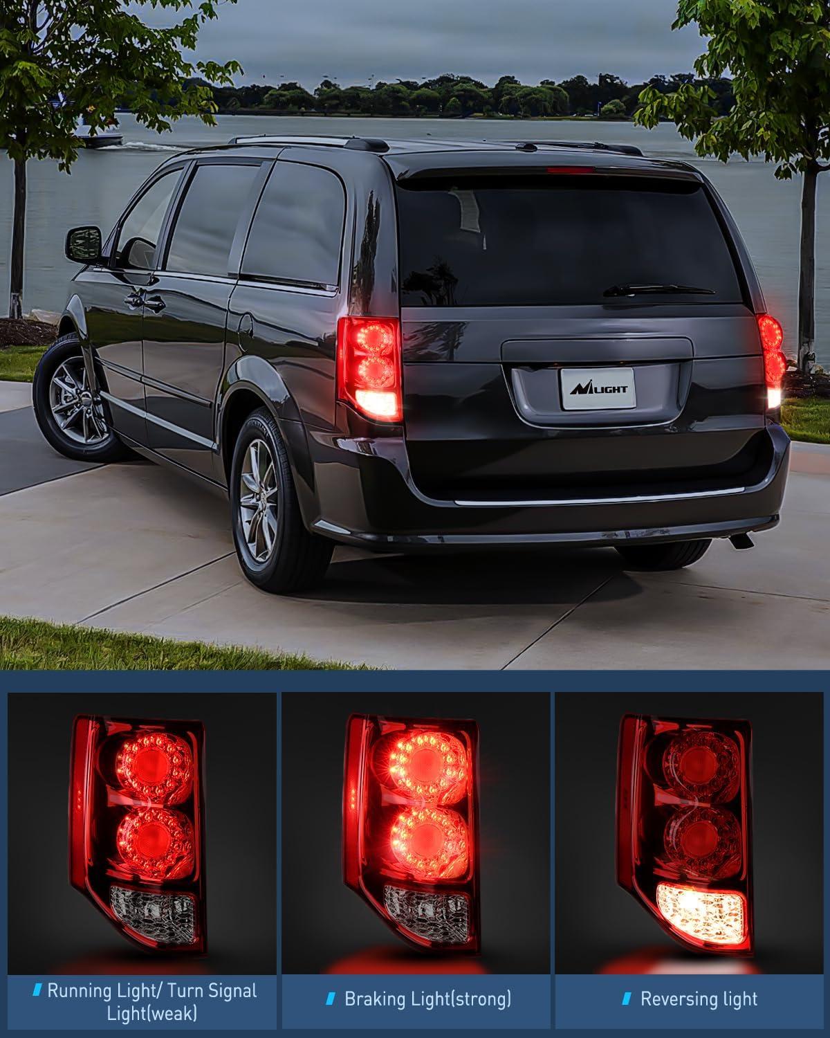 imageNilight Taillight Assembly Compatible with 2011 2012 2013 2014 2015 2016 2017 2018 2019 2020 Dodge Grand Caravan Rear Lamp Replacement OE Style Driver SideDriver Side
