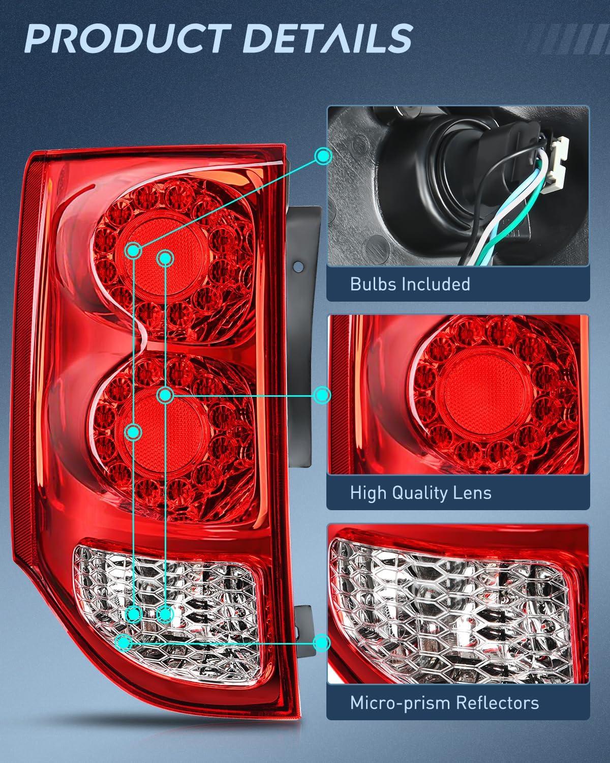 imageNilight Taillight Assembly Compatible with 2011 2012 2013 2014 2015 2016 2017 2018 2019 2020 Dodge Grand Caravan Rear Lamp Replacement OE Style Driver SidePair of Driver and Passenger Side