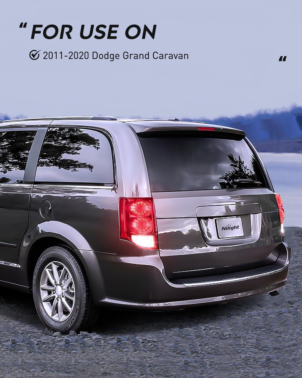 imageNilight Taillight Assembly Compatible with 2011 2012 2013 2014 2015 2016 2017 2018 2019 2020 Dodge Grand Caravan Rear Lamp Replacement OE Style Driver SideDriver Side