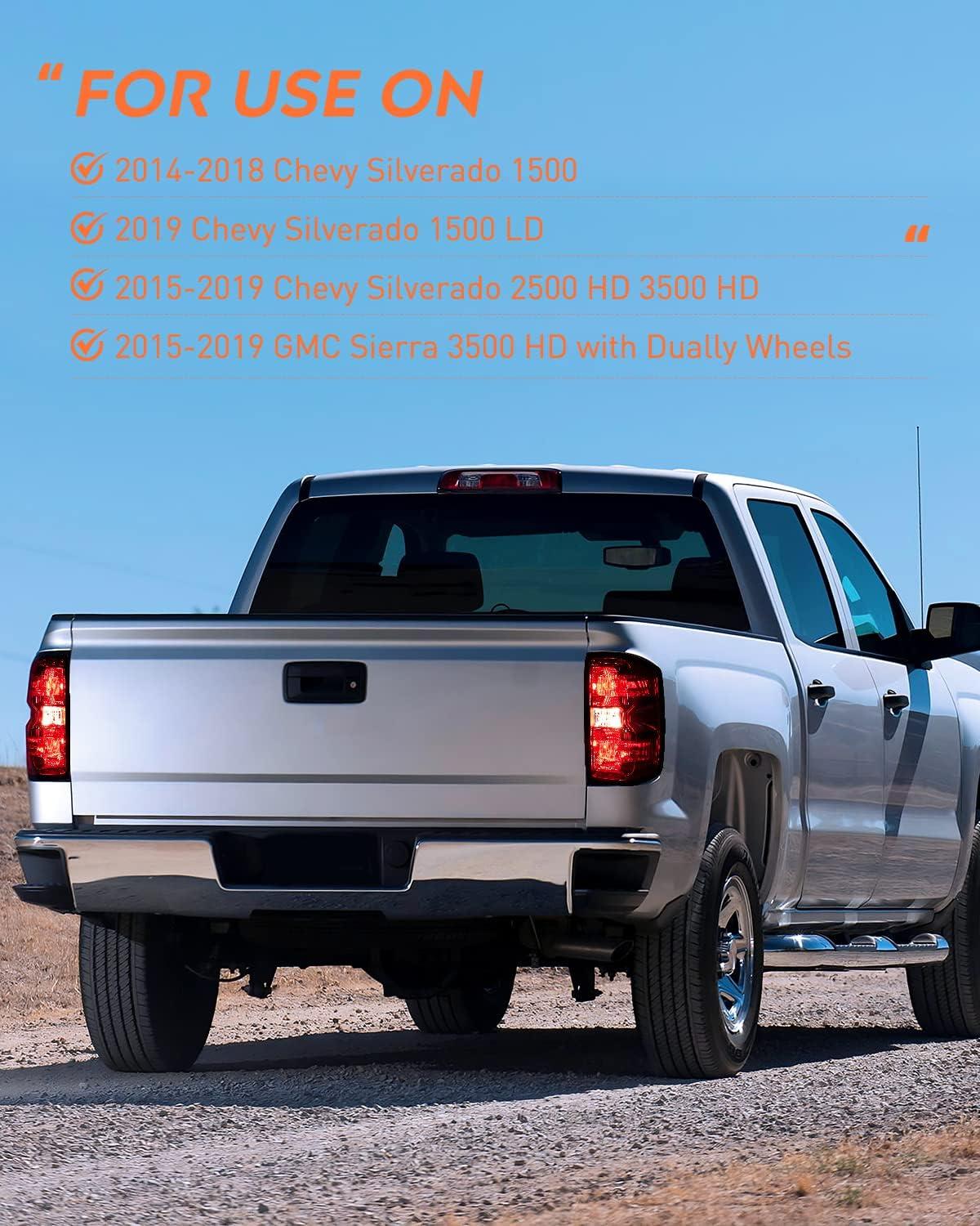 imageNilight Taillight Assembly Compatible with 2014 2015 2016 2017 2018 2019 Chevy Silverado 1500 2500 HD 3500 HD 20152019 GMC Sierra 3500HD 2019 Silverado 1500LD OE Style Rear Lamp ReplacementPair of Driver and Passenger Side