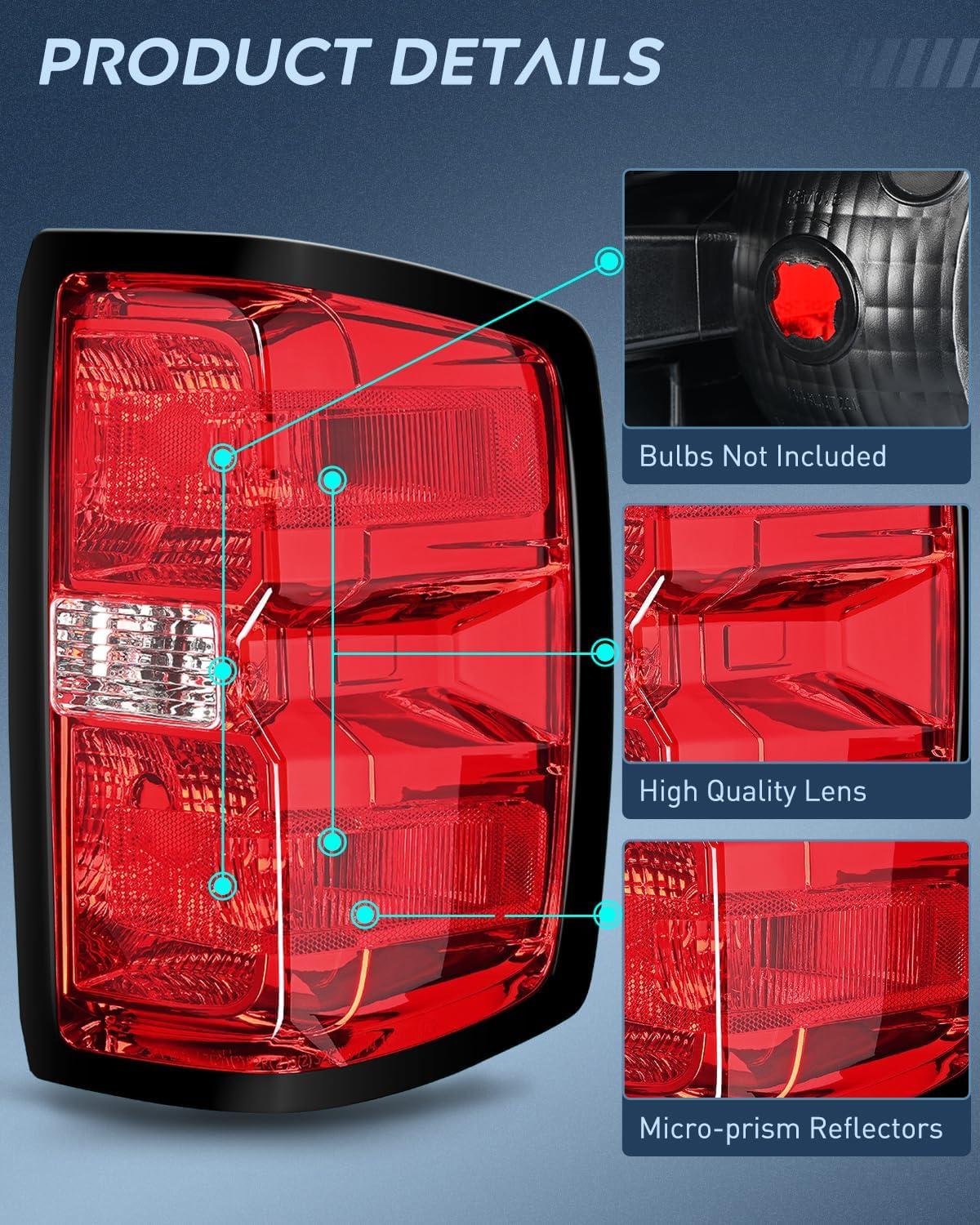imageNilight Taillight Assembly Compatible with 2014 2015 2016 2017 2018 2019 Chevy Silverado 1500 2500 HD 3500 HD 20152019 GMC Sierra 3500HD 2019 Silverado 1500LD OE Style Rear Lamp ReplacementPassenger Side