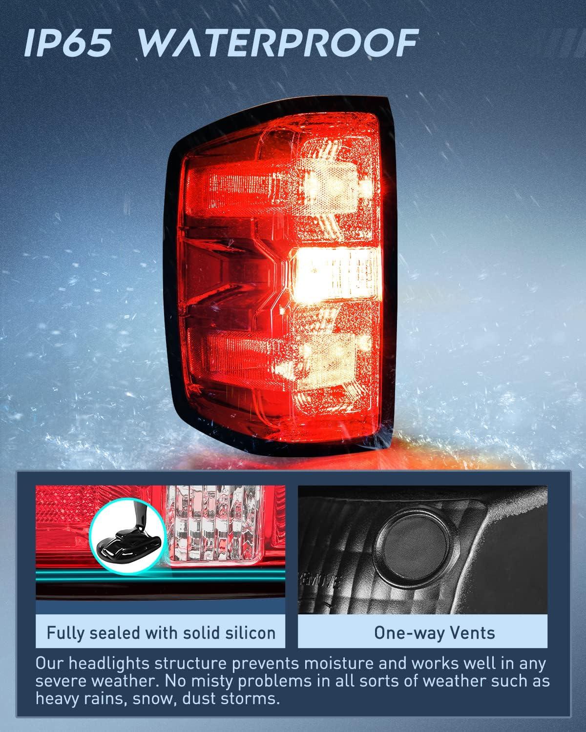 imageNilight Taillight Assembly Compatible with 2014 2015 2016 2017 2018 2019 Chevy Silverado 1500 2500 HD 3500 HD 20152019 GMC Sierra 3500HD 2019 Silverado 1500LD OE Style Rear Lamp ReplacementDriver Side