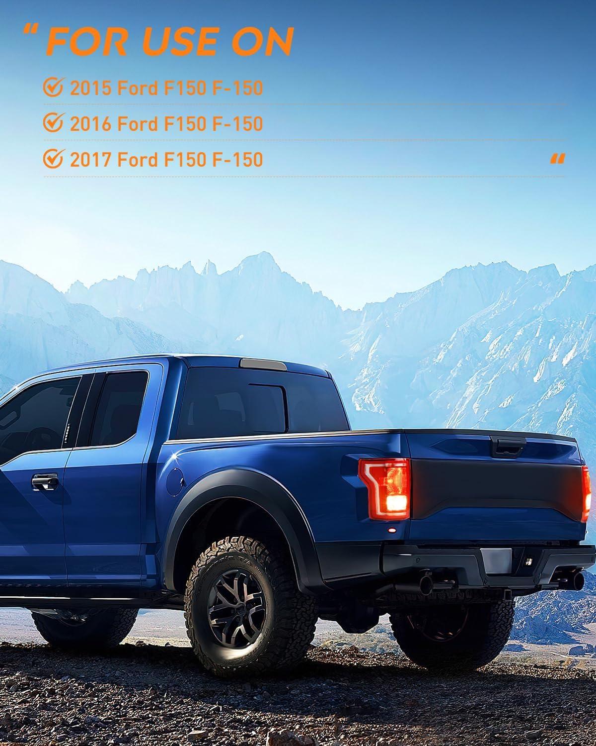 imageNilight Taillight Assembly Compatible with 2015 2016 2017 Ford F150 F150 Pickup Truck Taillight Rear Lamp Replacement OE Style Red Housing with Bulbs and Harness Driver SidePair of Driver and Passenger Side