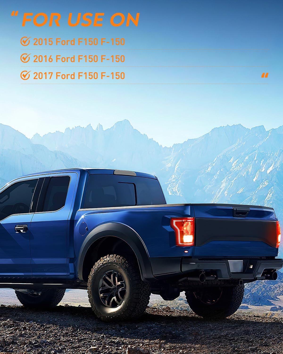 imageNilight Taillight Assembly Compatible with 2015 2016 2017 Ford F150 F150 Pickup Truck Taillight Rear Lamp Replacement OE Style Red Housing with Bulbs and Harness Driver SidePassenger Side