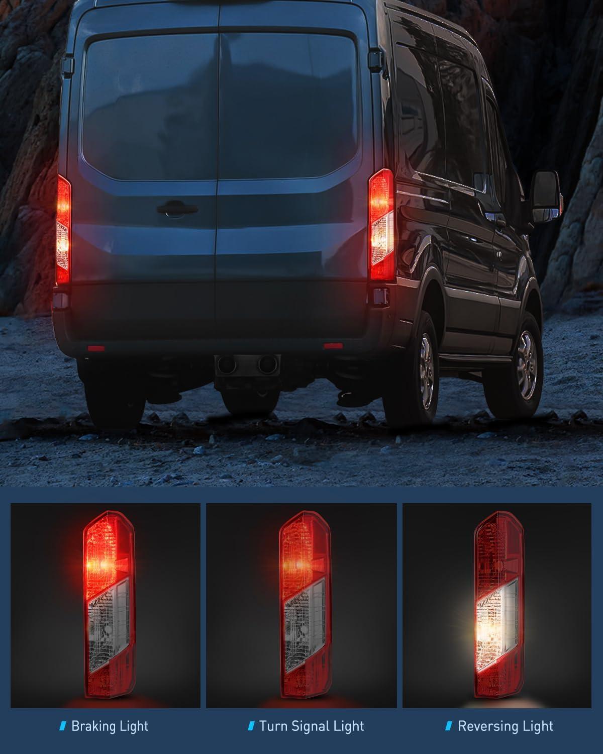 imageNilight Taillight Assembly Compatible with Ford Transit 150 250 350 350HD 2015 2016 2017 2018 2019 2020 2021 2022 2023 Rear Lamp Replacement OE Style Driver SidePassenger Side