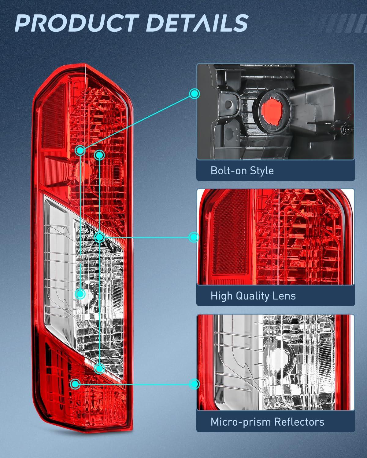 imageNilight Taillight Assembly Compatible with Ford Transit 150 250 350 350HD 2015 2016 2017 2018 2019 2020 2021 2022 2023 Rear Lamp Replacement OE Style Driver SideDriver and Passenger Side