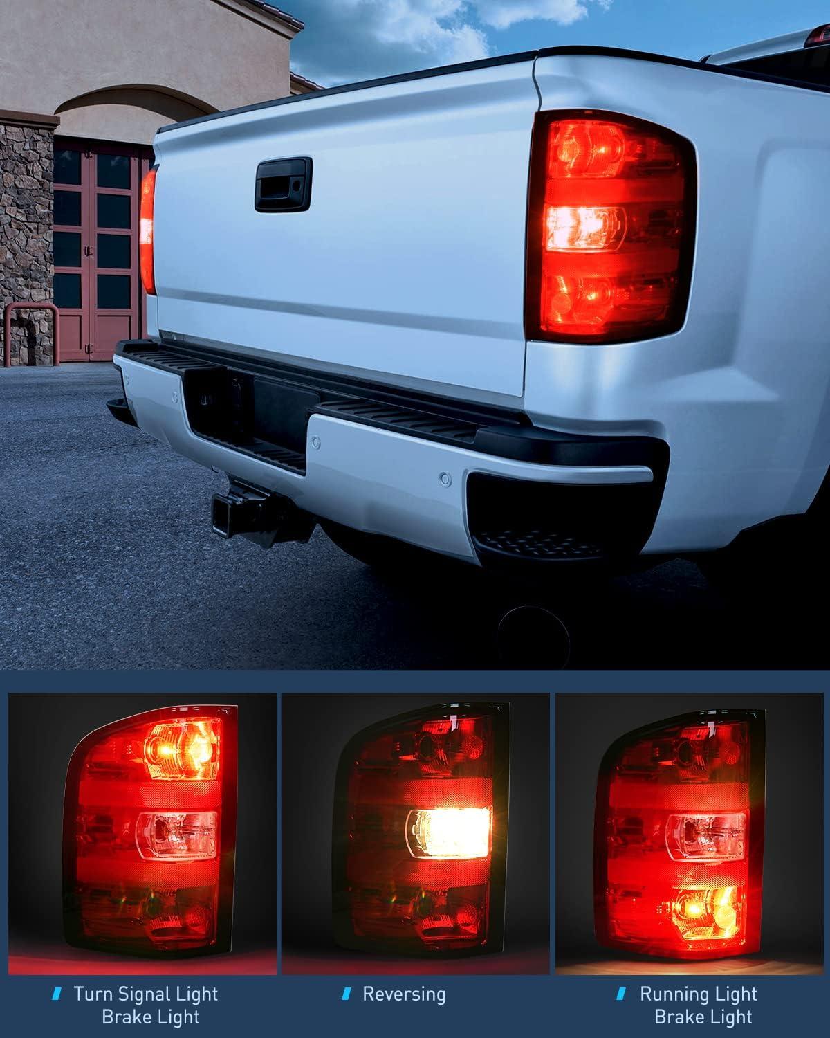 imageNilight Taillight Assembly for 2007 2008 2009 2010 2011 2012 2013 2013 2014 Chevy Silverado 1500 2500HD 3500HD 20072013 GMC Sierra 3500HD Rear Lamp Replacement wBulbs and Harness
