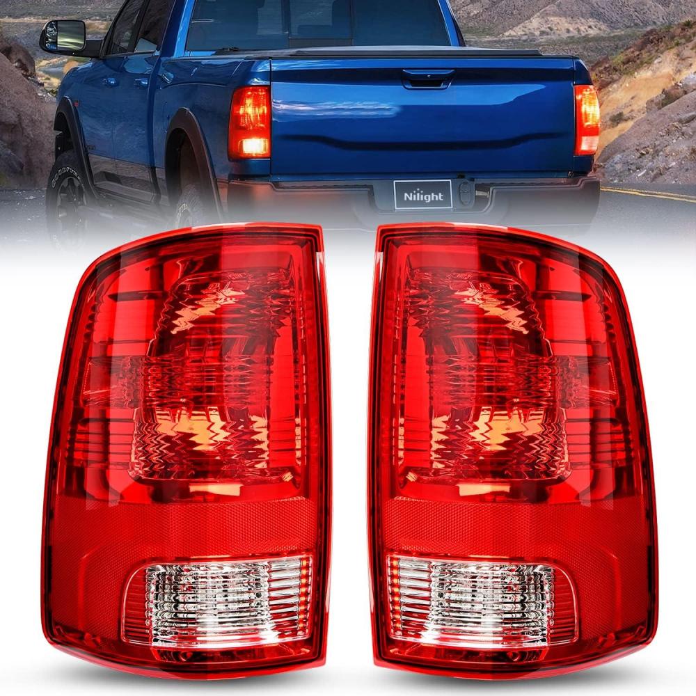 imageNilight Passenger Side Taillight Assembly for 2009 2010 2011 2012 2013 2014 2015 2016 2017 2018 Dodge Ram 1500 2500 3500 Rear Lamp Replacement OE Style wBulbs and Harness RightRed