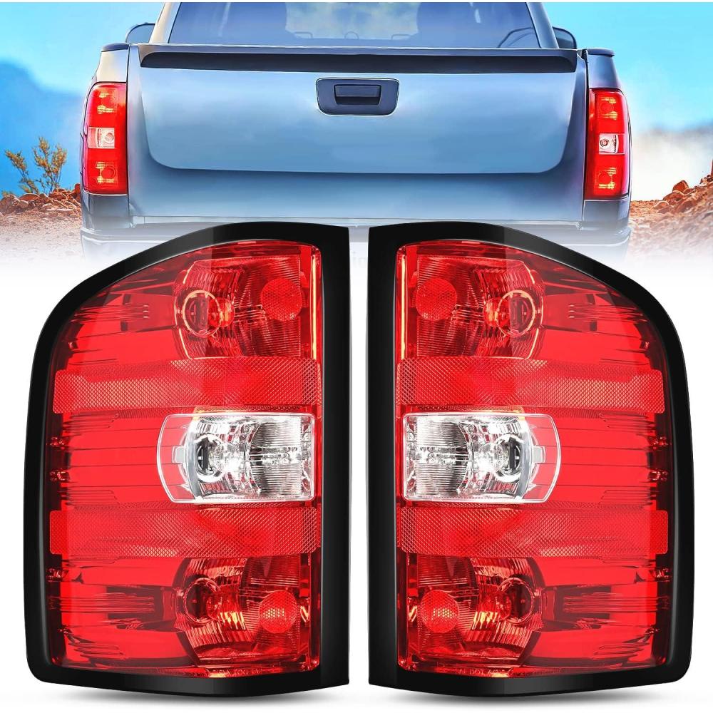 imageNilight Taillight Assembly for 2007 2008 2009 2010 2011 2012 2013 2013 2014 Chevy Silverado 1500 2500HD 3500HD 20072013 GMC Sierra 3500HD Rear Lamp Replacement wBulbs and Harness