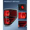 imageNilight Passenger Side Taillight Assembly for 2009 2010 2011 2012 2013 2014 Ford FF150 F150 Pickup Truck Right Rear Lamp Replacement OE Style Red Housing Tail lampBlackPair of Driver and Passenger Side