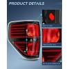 imageNilight Passenger Side Taillight Assembly for 2009 2010 2011 2012 2013 2014 Ford FF150 F150 Pickup Truck Right Rear Lamp Replacement OE Style Red Housing Tail lampBlackDriver Side