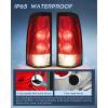 imageNilight Taillight Assembly Compatible with 1999 2000 2001 2002 2003 2004 2005 2006 GMC Sierra 19992002 Chevy Silverado Smoke Housing Rear Lamp Replacement Only Fits Fleetside ModelsRed Lens