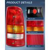 imageNilight Taillight Assembly Compatible with 1999 2000 2001 2002 2003 2004 2005 2006 GMC Sierra 19992002 Chevy Silverado Smoke Housing Rear Lamp Replacement Only Fits Fleetside ModelsRed BorderPair