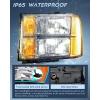 imageNilight Taillight Assembly Compatible with 2007 2008 2009 2010 2011 2012 2013 GMC Sierra 1500 2500HD 3500HD Rear Lamp Replacement OE Style Driver SideChrome Housing  Amber Reflector