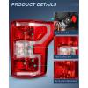 imageNilight Taillight Assembly Compatible with 2018 2019 2020 Ford F150 F150 Pickup Truck Rear Lamp Replacement OE Style Red Housing with Bulbs and Harness Driver and Passenger sidePassenger Side