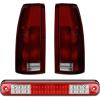 imageNilight Taillight Assembly Compatible with 1988 1989 1990 1991 1992 1993 1994 1995 1996 1997 1998 1999 Chevy GMC CK Suburban Blazer Tahoe Yukon 1999 2000 Silverado Sierra Cadillac EscaladeDark Red w3rd Brake Light