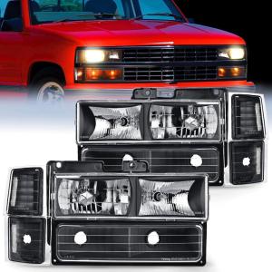 imageNilight Taillight Assembly Compatible with 1988 1989 1990 1991 1992 1993 1994 1995 1996 1997 1998 1999 Chevy GMC CK Suburban Blazer Tahoe Yukon 1999 2000 Silverado Sierra Cadillac EscaladeBlack Housing  Clear Reflector
