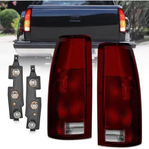 imageNilight Taillight Assembly Compatible with 1988 1989 1990 1991 1992 1993 1994 1995 1996 1997 1998 1999 Chevy GMC CK Suburban Blazer Tahoe Yukon 1999 2000 Silverado Sierra Cadillac EscaladeDark RedPair of Driver and Passenger Side