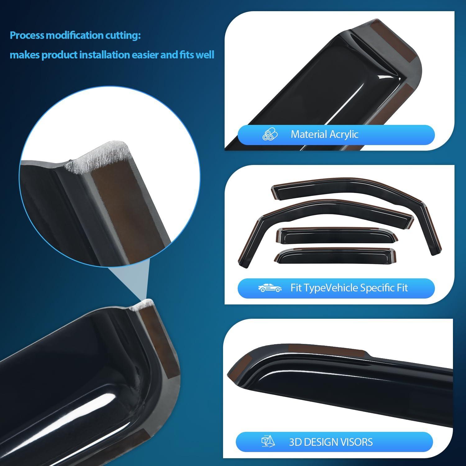 imageNilight Window Visor Compatible with Dodge Durango 2011 2012 2013 2014 2015 2016 2017 2018 2019 2020 2021 2022 2023 2024 in Channel Window Deflectors Rain Guards Acrylic4pcsRam 1500 20192024 Quad Cab