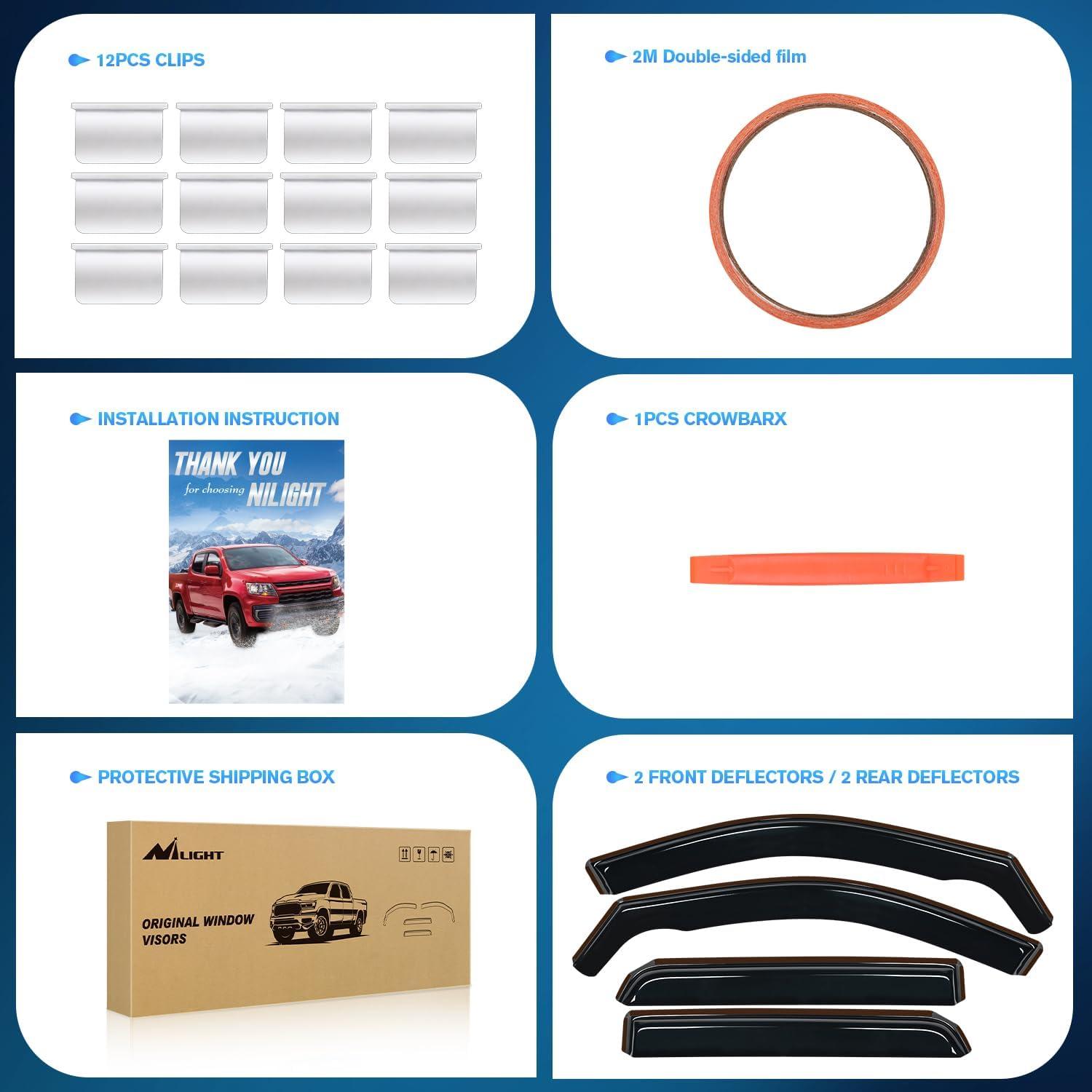 imageNilight Window Visor Compatible with Dodge Durango 2011 2012 2013 2014 2015 2016 2017 2018 2019 2020 2021 2022 2023 2024 in Channel Window Deflectors Rain Guards Acrylic4pcsDurango 20112024