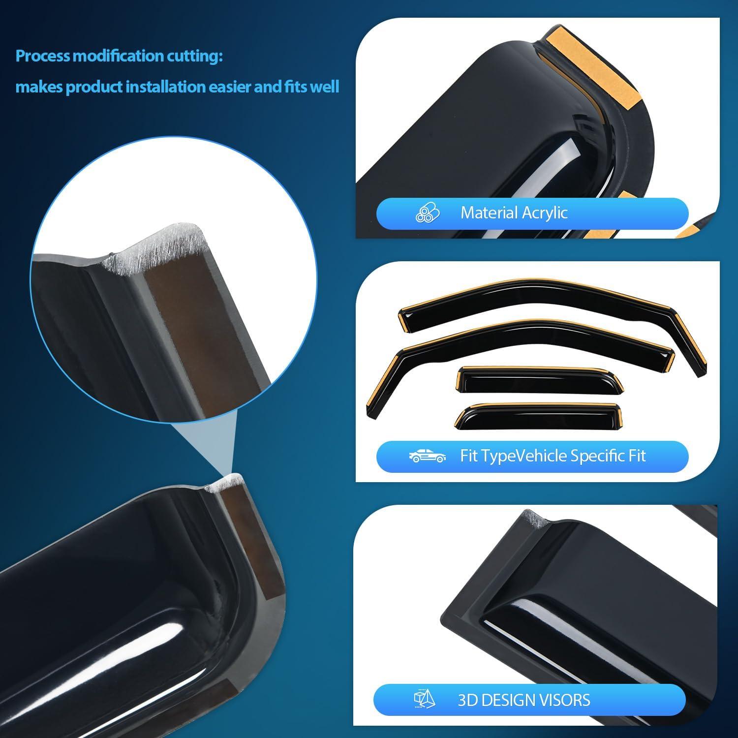 imageNilight Window Visor Compatible with Dodge Durango 2011 2012 2013 2014 2015 2016 2017 2018 2019 2020 2021 2022 2023 2024 in Channel Window Deflectors Rain Guards Acrylic4pcsRam 1500 20092018 Quad Cab