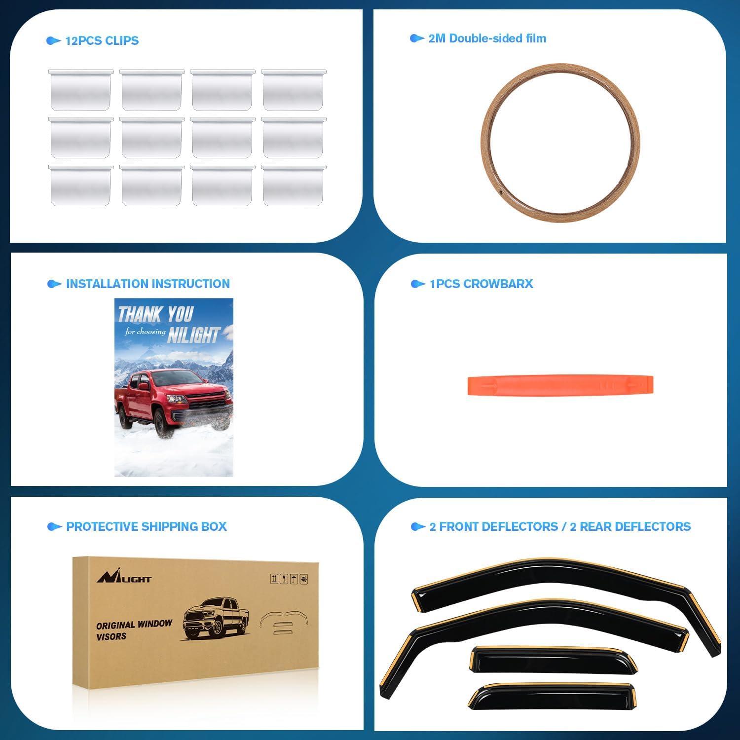 imageNilight Window Visor Compatible with Dodge Durango 2011 2012 2013 2014 2015 2016 2017 2018 2019 2020 2021 2022 2023 2024 in Channel Window Deflectors Rain Guards Acrylic4pcsRam 1500 20092018 Quad Cab