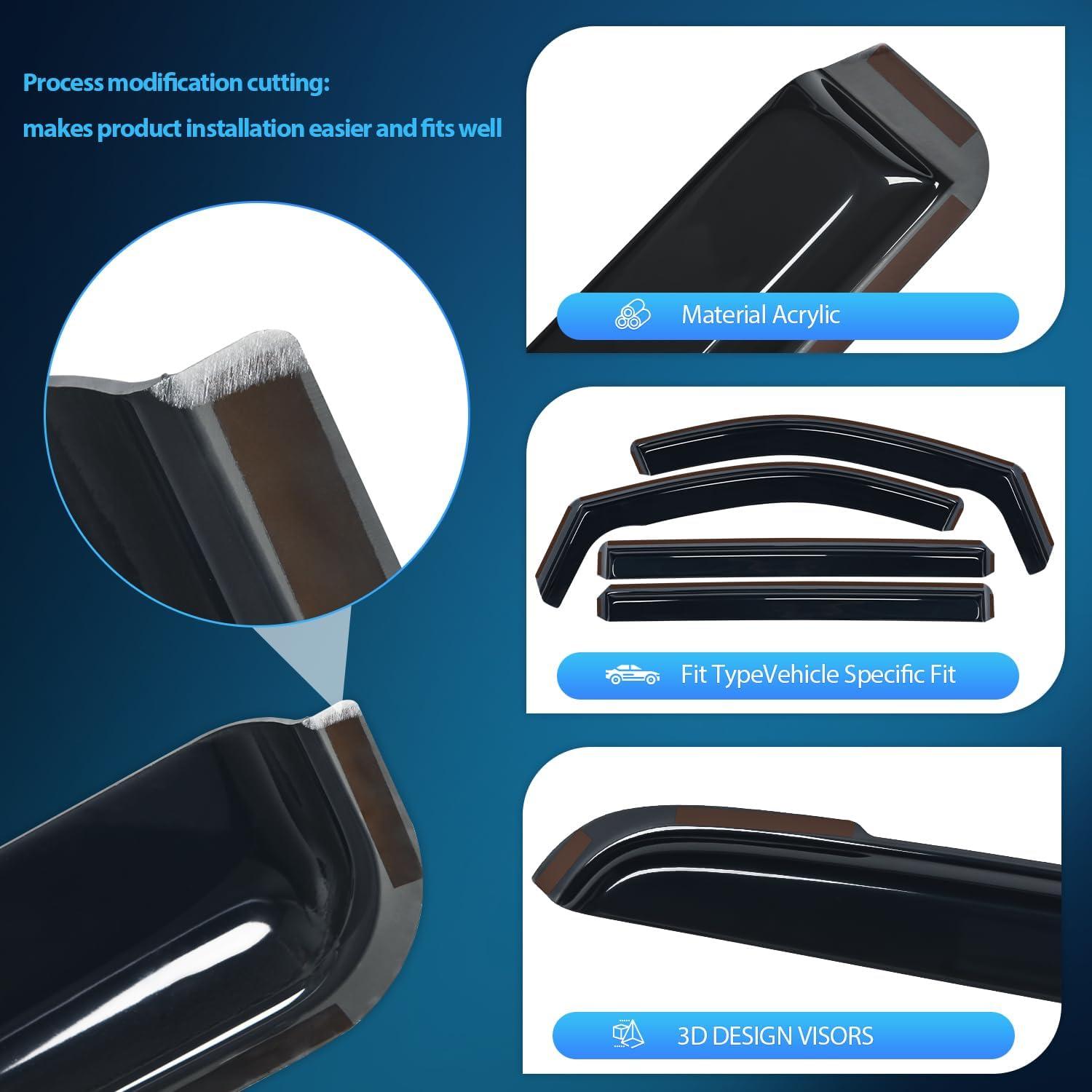 imageNilight Window Visor Compatible with Dodge Durango 2011 2012 2013 2014 2015 2016 2017 2018 2019 2020 2021 2022 2023 2024 in Channel Window Deflectors Rain Guards Acrylic4pcsGrand Caravan 20082023