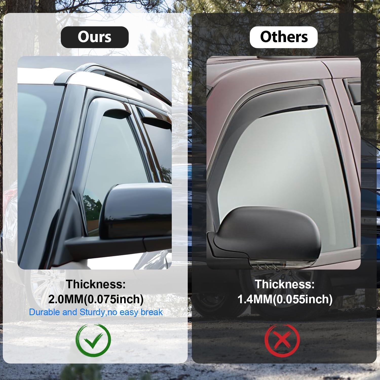 imageNilight Window Visor Compatible with Dodge Durango 2011 2012 2013 2014 2015 2016 2017 2018 2019 2020 2021 2022 2023 2024 in Channel Window Deflectors Rain Guards Acrylic4pcsGrand Cherokee L 20212024